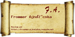 Frommer Ajnácska névjegykártya