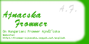 ajnacska frommer business card